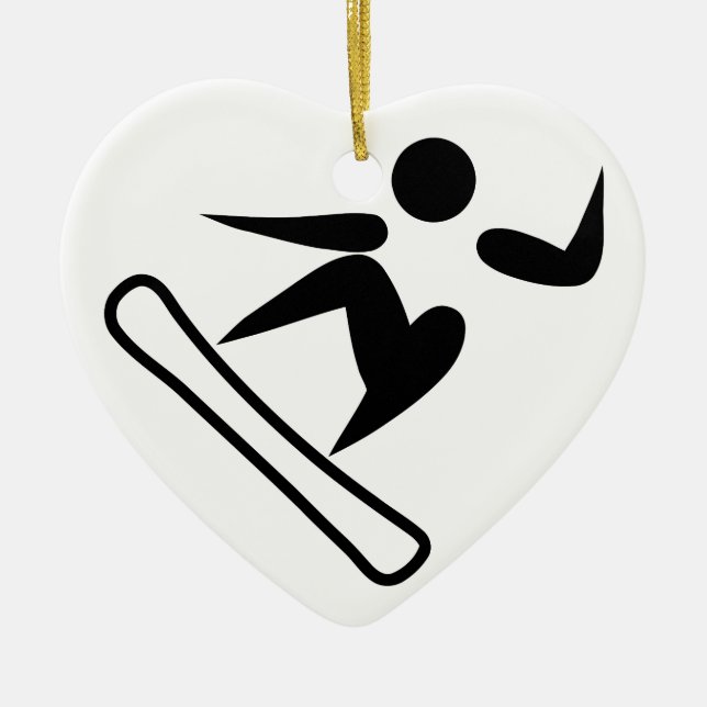 Snowboarding Pictograph Keramikornament (Vorne)