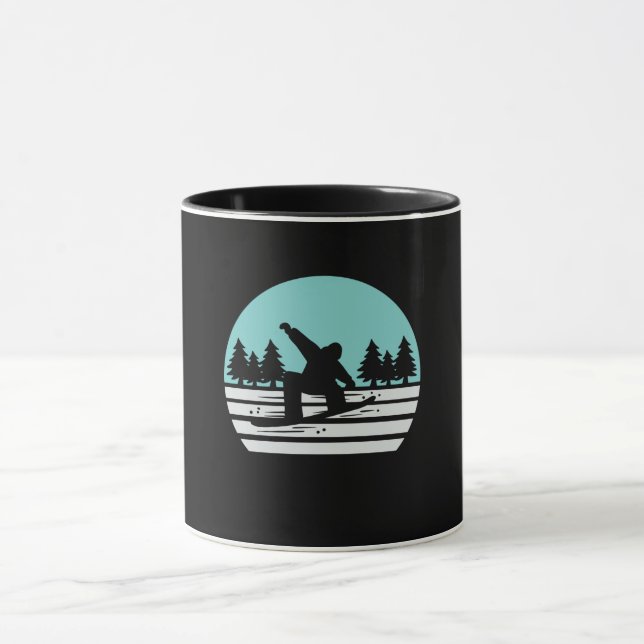 Snowboarding Retro Vintag Tasse (Zentrum)