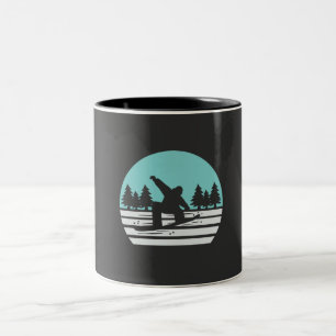 Snowboarding Retro Vintag Zweifarbige Tasse