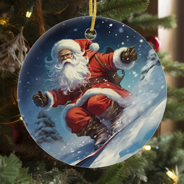 Snowboarding Santa Keramik Ornament (Von Creator hochgeladen)