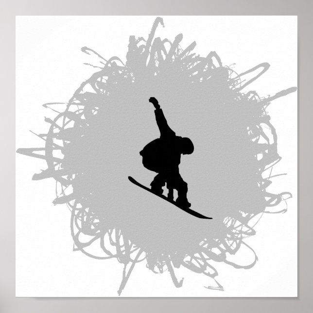 Snowboarding Scribble Style Poster (Vorne)