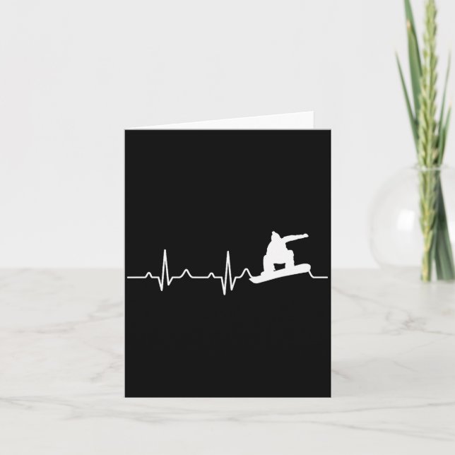 Snowboarding Shirt Heartbeat Snowboarder Gift  Karte (Vorderseite)
