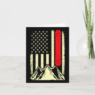 Snowboarding Skiing Snowboard American Flag Snowbo Karte