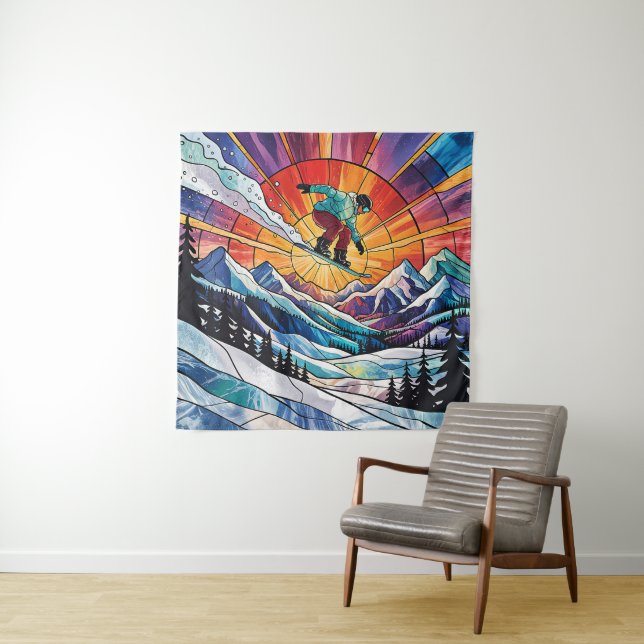 Snowboarding Tapestry Wandteppich (Beispiel)