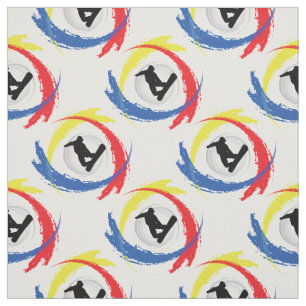 Snowboarding-Tricolor Emblem Stoff