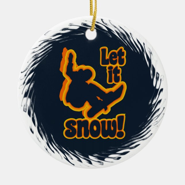 Snowboardinggewohnheitsverzierung Keramikornament (Vorne)