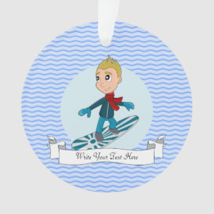 Snowboardingjungen-Cartoon Ornament