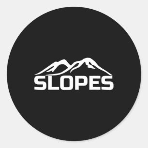 Snowboardpisten und Mountain Snowboarden Runder Aufkleber
