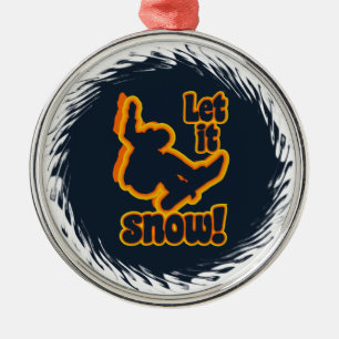 Snowboardverzierung Silbernes Ornament