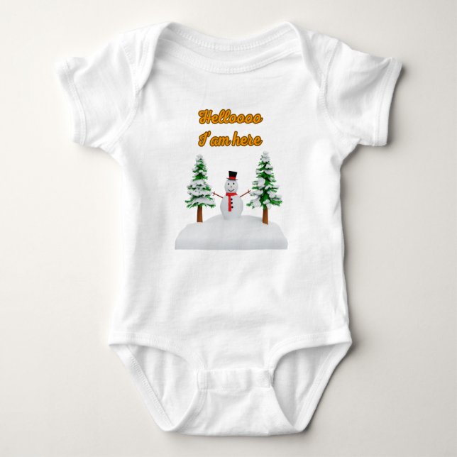 Snowboy Baby Jersey Bodysuit Baby Strampler (Vorderseite)