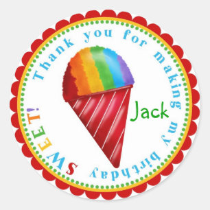 Snowcone Geburtstags-Aufkleber Runder Aufkleber