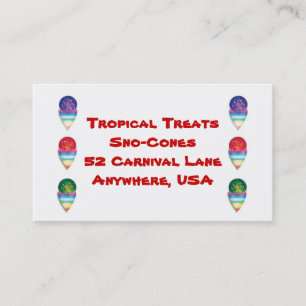 Snowcones Snocones für Ihr Sommergeschäft Visitenkarte