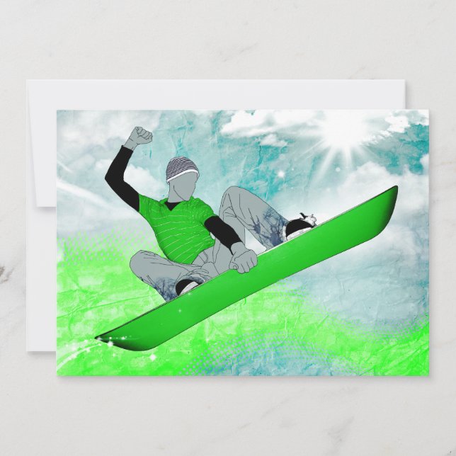 Snowcore: Snowboard Einladung (Vorderseite)