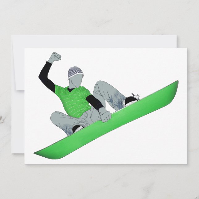 Snowcore: Snowboard Einladung (Vorderseite)