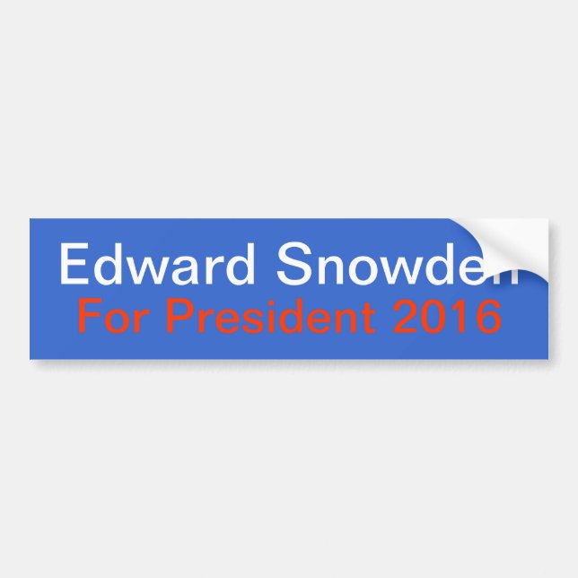 Snowden für Präsidenten Autoaufkleber (Vorne)