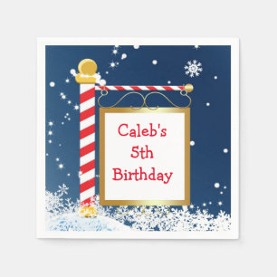 Snowdon Christmas North Pole Holiday Party Napkins Serviette