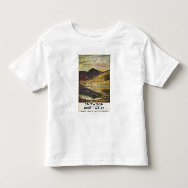 Snowdon Mountain View Eisenbahn-Plakat Kleinkind T-shirt (Vorderseite)