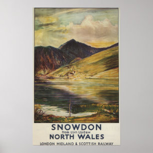 Snowdon Mountain View Eisenbahn-Plakat Poster