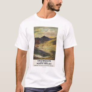 Snowdon Mountain View Eisenbahn-Plakat T-Shirt