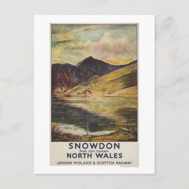 Snowdon Mountain View Railposter Postkarte (Vorderseite)