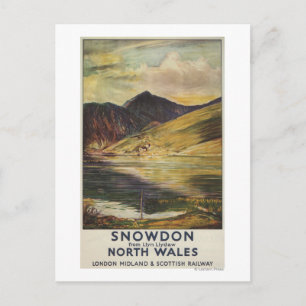 Snowdon Mountain View Railposter Postkarte