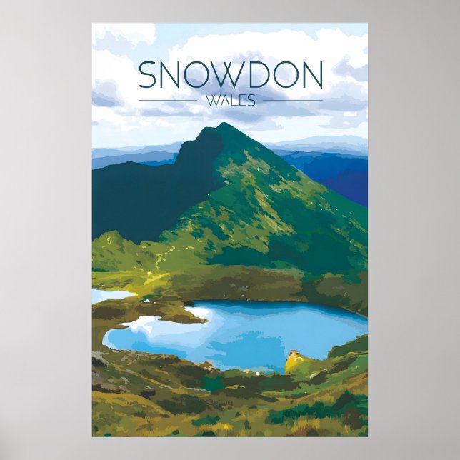 Snowdon Wales Reiseplakat Poster (Vorne)
