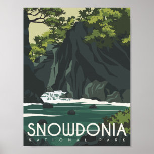 Snowdonia England Berühmter Reiseort Illustration Poster