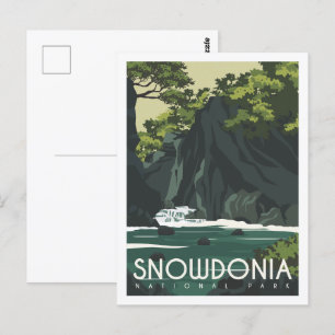 Snowdonia England Berühmter Reiseort Illustration Postkarte
