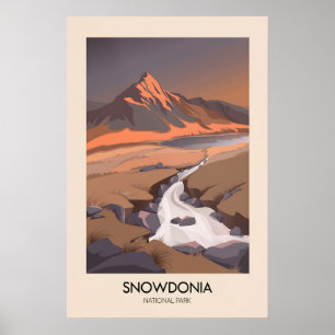 Snowdonia-Nationalpark modernes Reiseposter Poster