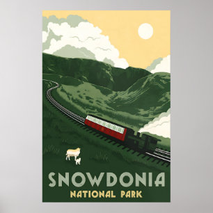 Snowdonia-Nationalpark-Reiseposter Grün Poster
