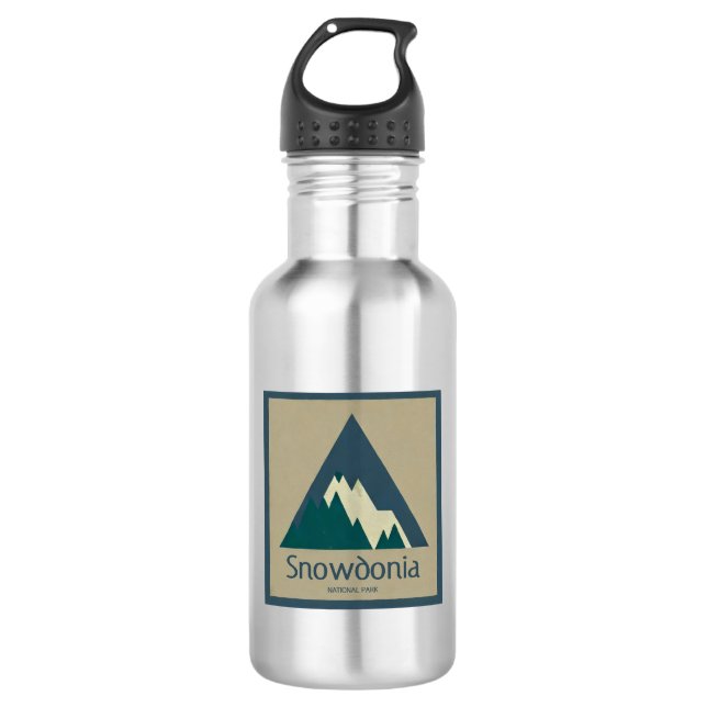 Snowdonia Nationalpark Rustikal Edelstahlflasche (Vorderseite)