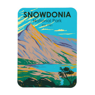 Snowdonia Nationalpark Wales Lake Glaslyn Vintag Magnet