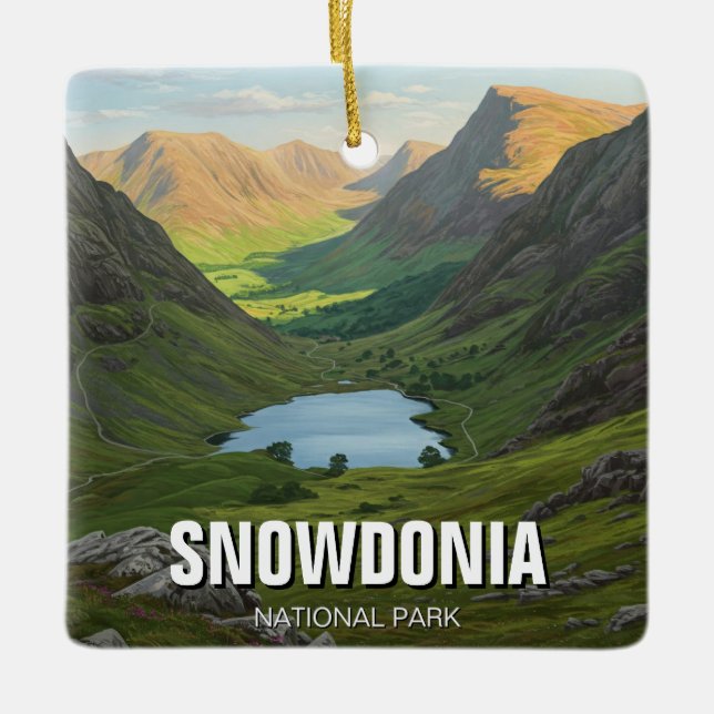 Snowdonia Nationalpark Wales Travel Keramikornament (Vorderseite)