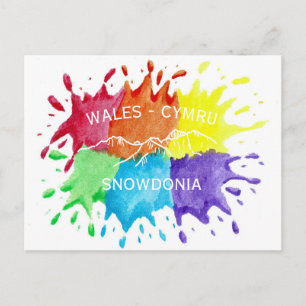 Snowdonia, Paint Splashes Postcard Postkarte
