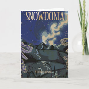 Snowdonia Vintage-Reiseplakat Feiertagskarte