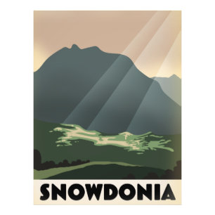 Snowdonia Vintagen Stil Ferien Poster. Postkarte Fotodruck