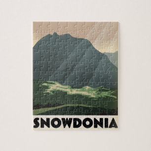 Snowdonia Vintagen Stil Ferien Poster. Puzzle