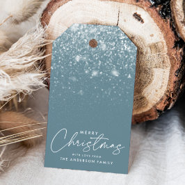 Snowdrift Blue Frost Frost Frohe Weihnachten Geschenkanhänger