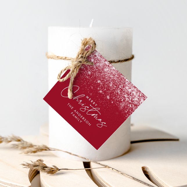 Snowdrift Cranberry Frohe Weihnachten Geschenkanhänger (Von Creator hochgeladen)