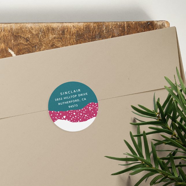 Snowdrift | Ferien-Rücksendeadresse Runder Aufkleber (Von Creator hochgeladen)