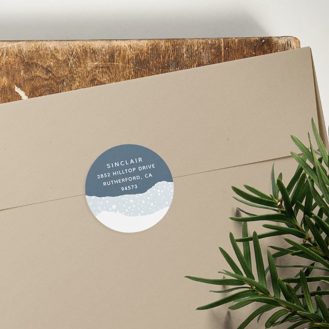 Snowdrift | Ferien-Rücksendeadresse Runder Aufkleber (Von Creator hochgeladen)