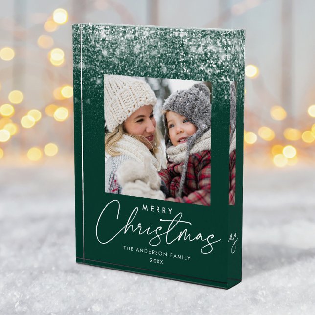 Snowdrift Frohe Weihnachten Grüner Urlaub Fotoblock (Von Creator hochgeladen)