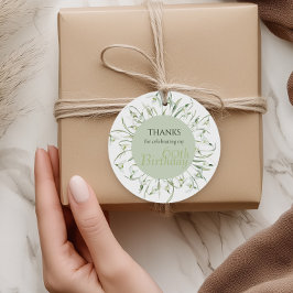 Snowdrop 60th Birthday Watercolor Botanical Thanks Geschenkanhänger