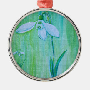 Snowdrop Painting Ornament Aus Metall