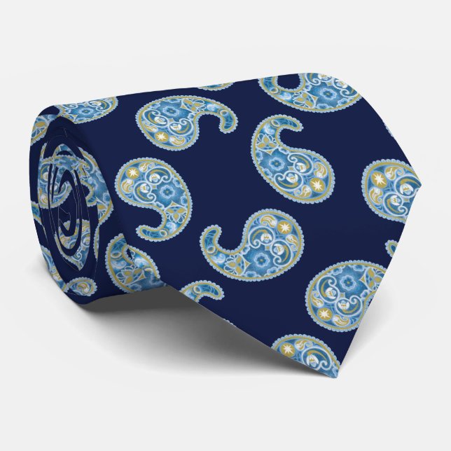 Snowdrop Paisley Pattern Krawatte (Gerollt)