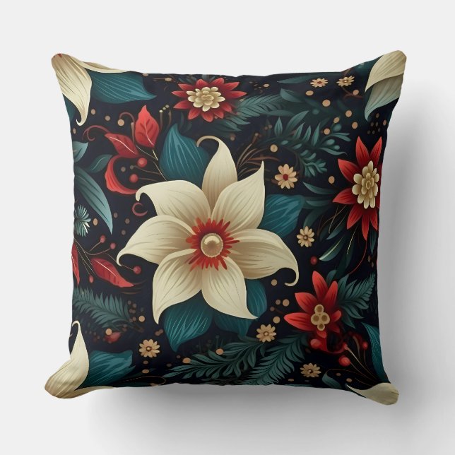 Snowdrop Starry Blooms botanisch Kissen (Vorderseite)