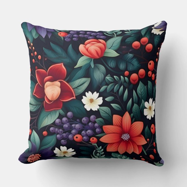 Snowdrop Starry Blooms botanisch Kissen (Vorderseite)