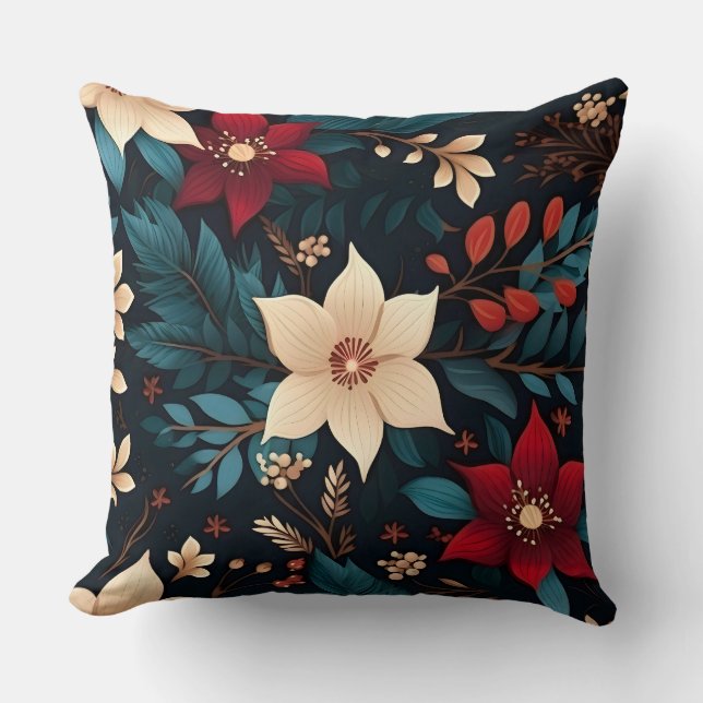 Snowdrop Starry Blooms botanisch Kissen (Vorderseite)