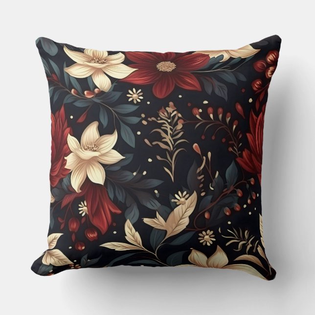 Snowdrop Starry Blooms botanisch Kissen (Vorderseite)