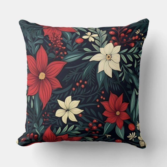 Snowdrop Starry Blooms botanisch Kissen (Vorderseite)